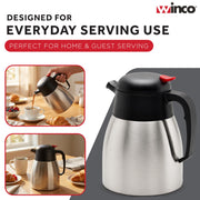 Winco 40.6 Ounces / Stainless Steel, Black / Modern Carafes