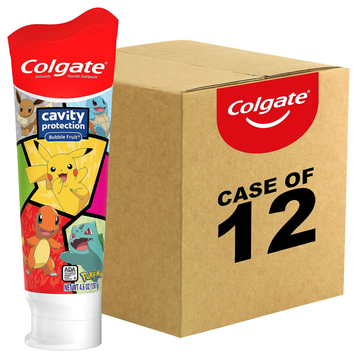Colgate Bubble Fruit / 4.6 Ounce (Pack of 12) / Pokemon Toothpaste