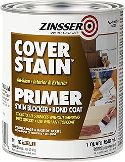 Zinsser Cover-Stain Stain-Blocking Primer, Quart | Quart primer-sealer. Blocks stains & seals surfaces with superior adhesion for interior/exterior wood, drywall & metal.