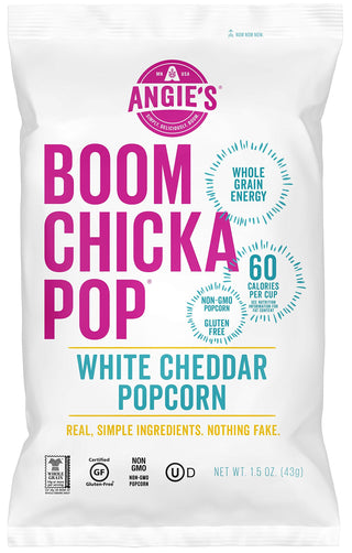 Angies Artisan Treats White Cheddar Popcorn by Angie's Artisan Treats – 0.13 Ounce (Pack of 12), Pack of 12