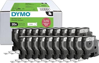 DYMO Authentic D1 Labels | Black Print on White | 12mm x 7m | Self-Adhesive Labels for LabelManager Label Printers | 20 Count