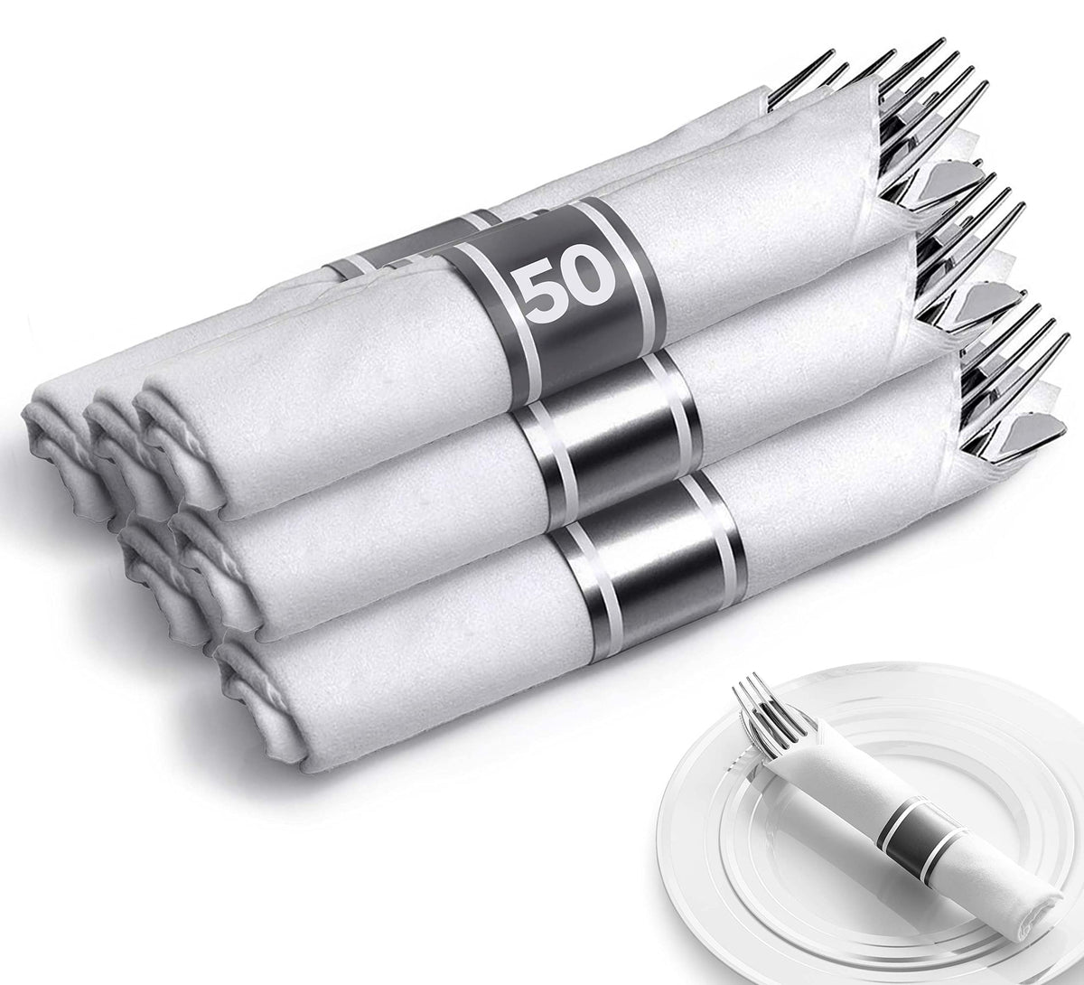 Stock Your Home 50 Count / Silver / Formal Spoons