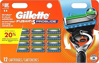 Gillette Fusion5 ProGlide Razor for Men, 12 Blade Refills with Precision Trimmer
