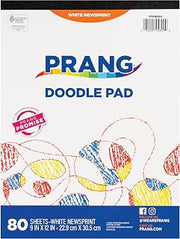 Prang Doodle Paper Pad, White, 9" x 12", 80 Sheets | Kids Project Paper, White, Drawing, Students