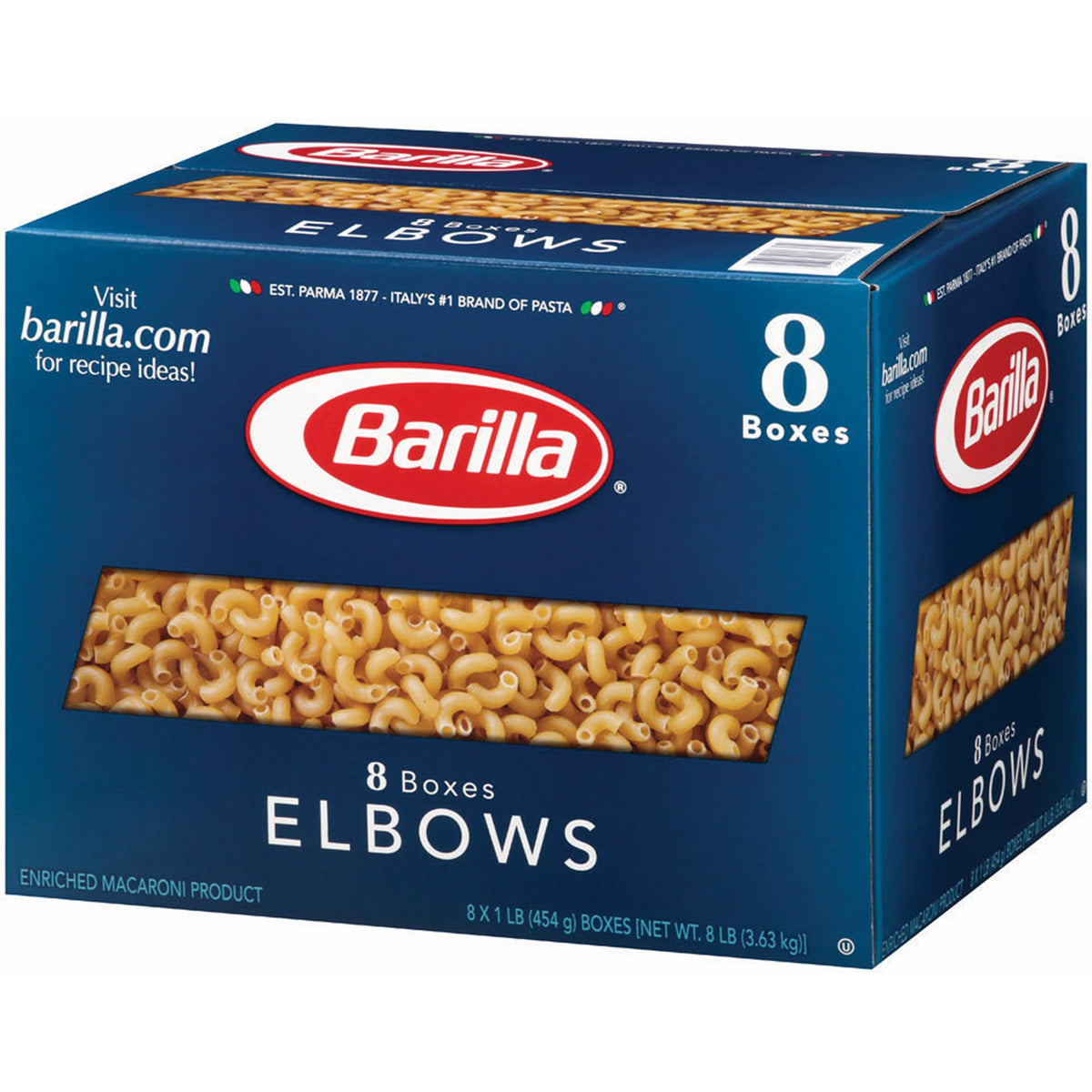 8 Count Elbows Pasta by Barilla – 16 Ounce (Pack of 8), Pack of 8, Model 100013768