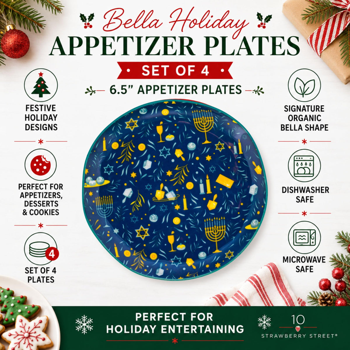 10 Strawberry Street Driedels & Lights / 6" / 1 Appetizer Plates