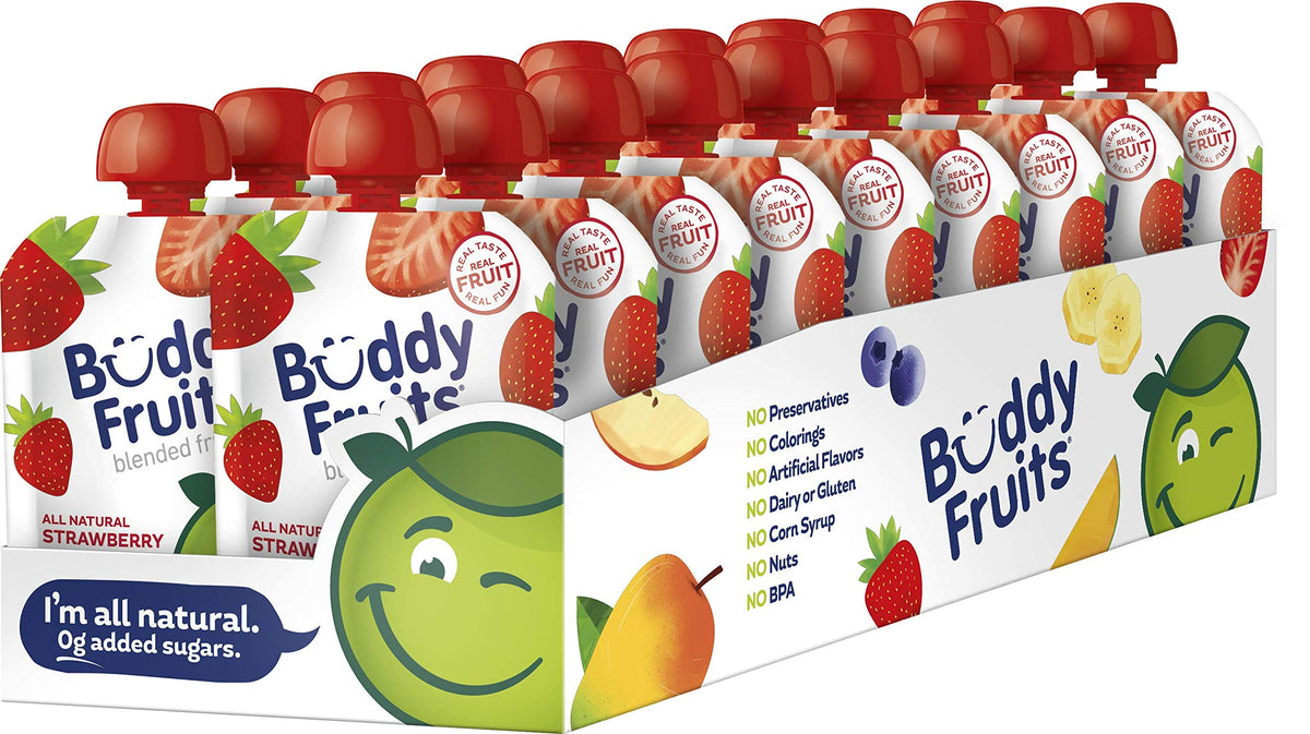 Buddy Fruits Strawberry / 3.2 Ounce (Pack of 18) / 18 Applesauce