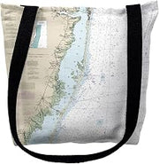Betsy Drake TY12323M 16 x 16 in. Long Beach New Jersey Nautical Map Tote Bag - Medium