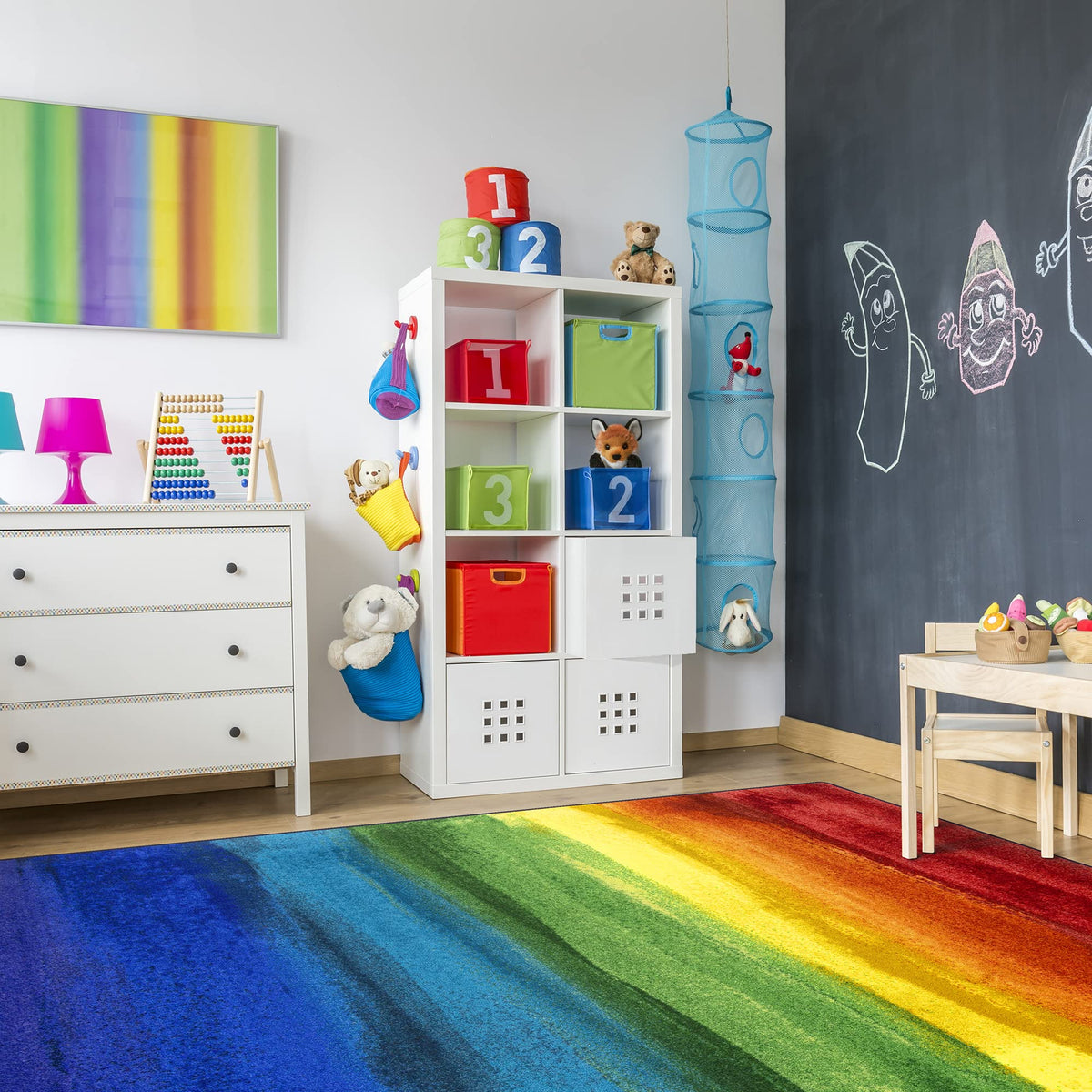 Rainbow Magic 10'9" x 13'2" Area Rug in Color Rainbow by Joy Carpets – 10'9" x 13'2" (Rectangular), Nylon, Rainbow, Model 2146G-01