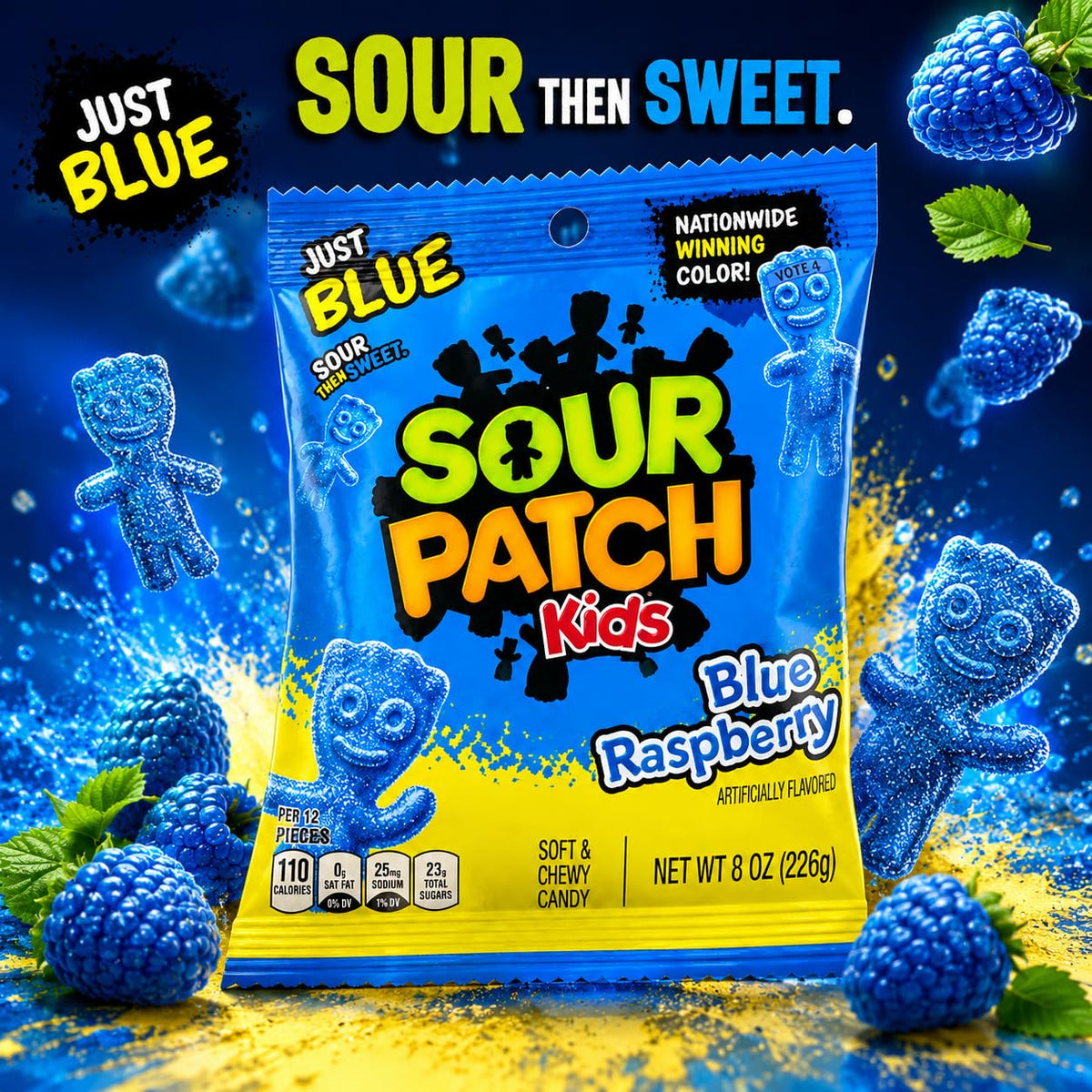 Blue Raspberry - 3.6 oz by Sour Patch Kids – 3.6 Ounce (Pack of 2), Blue, Pack of 2