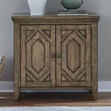 Liberty Furniture Carolina Park 2 Door Bedside Chest with AC USB Charging Station Transitional - Amber Brown