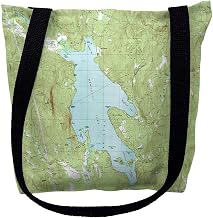Betsy Drake TY794M 16 x 16 in. Newfound Lake New Hampshire Nautical Map Tote Bag - Medium