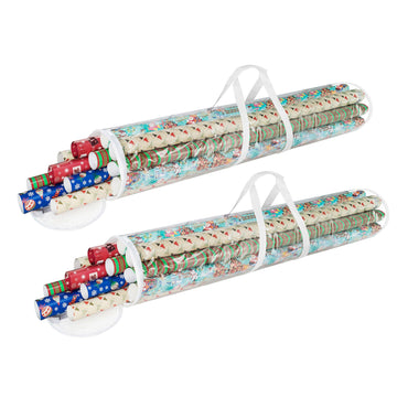 Elf Stor Gift Wrap Organizers, 40.5 x 9 Inches, Clear, Set of 2