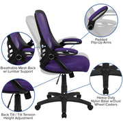Flash Furniture Purple / Set of 1 / Contemporary Home Office Desk Chairs