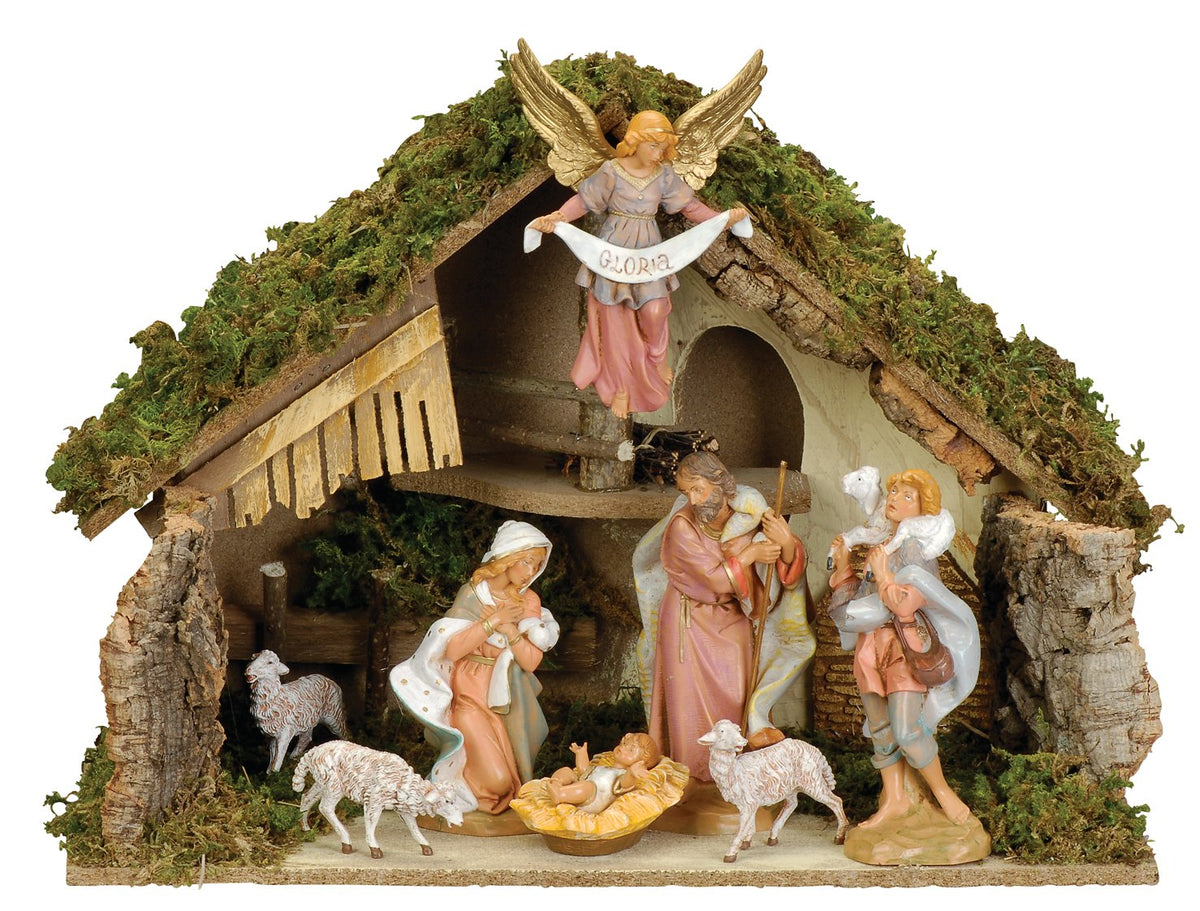 9 pc Italian Nativity Set, 7.5" Scale by Fontanini – 7.5", manufactured wood, Multicolor, Pack of 9, Model 54829