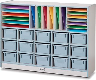 Jonti-Craft Rainbow Accents 0416JCWW131 Sectional Cubbie-Tray Mobile Unit - with Trays - Coastal Blue