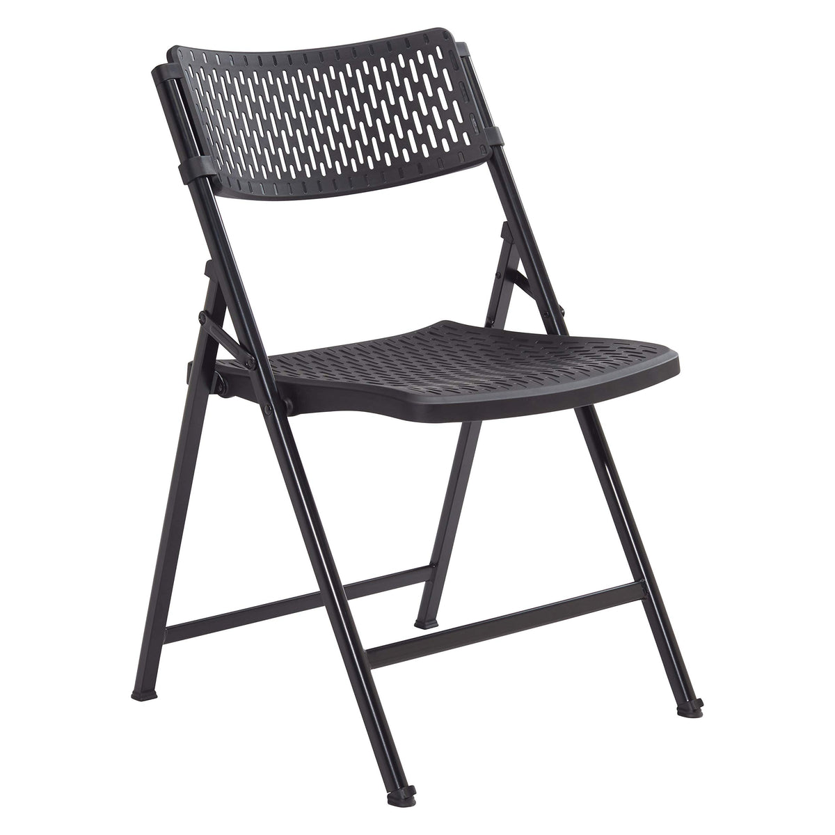 NPS Airflex Series Premium Polypropylene Folding Chair by National Public Seating – Alloy Steel, Black, Model 1410