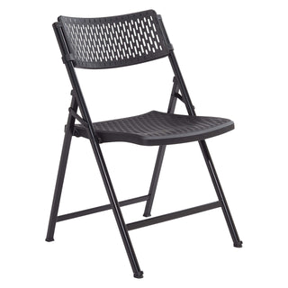 NPS Airflex Series Premium Polypropylene Folding Chair by National Public Seating – Alloy Steel, Black, Model 1410