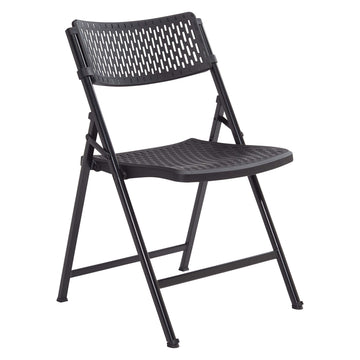 NPS Airflex Series Premium Polypropylene Folding Chair by National Public Seating – Alloy Steel, Black, Model 1410