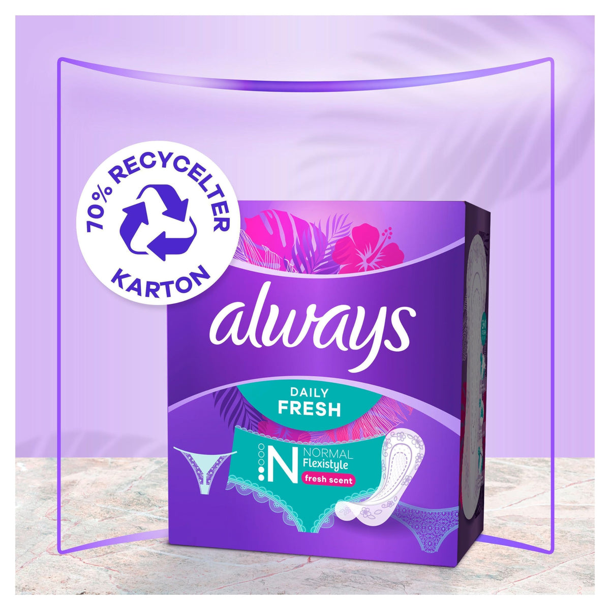 Daily Fresh Women's Flexistyle Gigapack Panty Liners by Always – 1 Count (Pack of 72), Cotton, De-yy170, Model 8006540769874