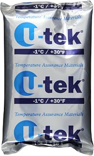Thermosafe U-tek 429 Phase Change Material Gel, -1°C Temperature, 6" L x 4" W x 0.75" H (Case of 36)