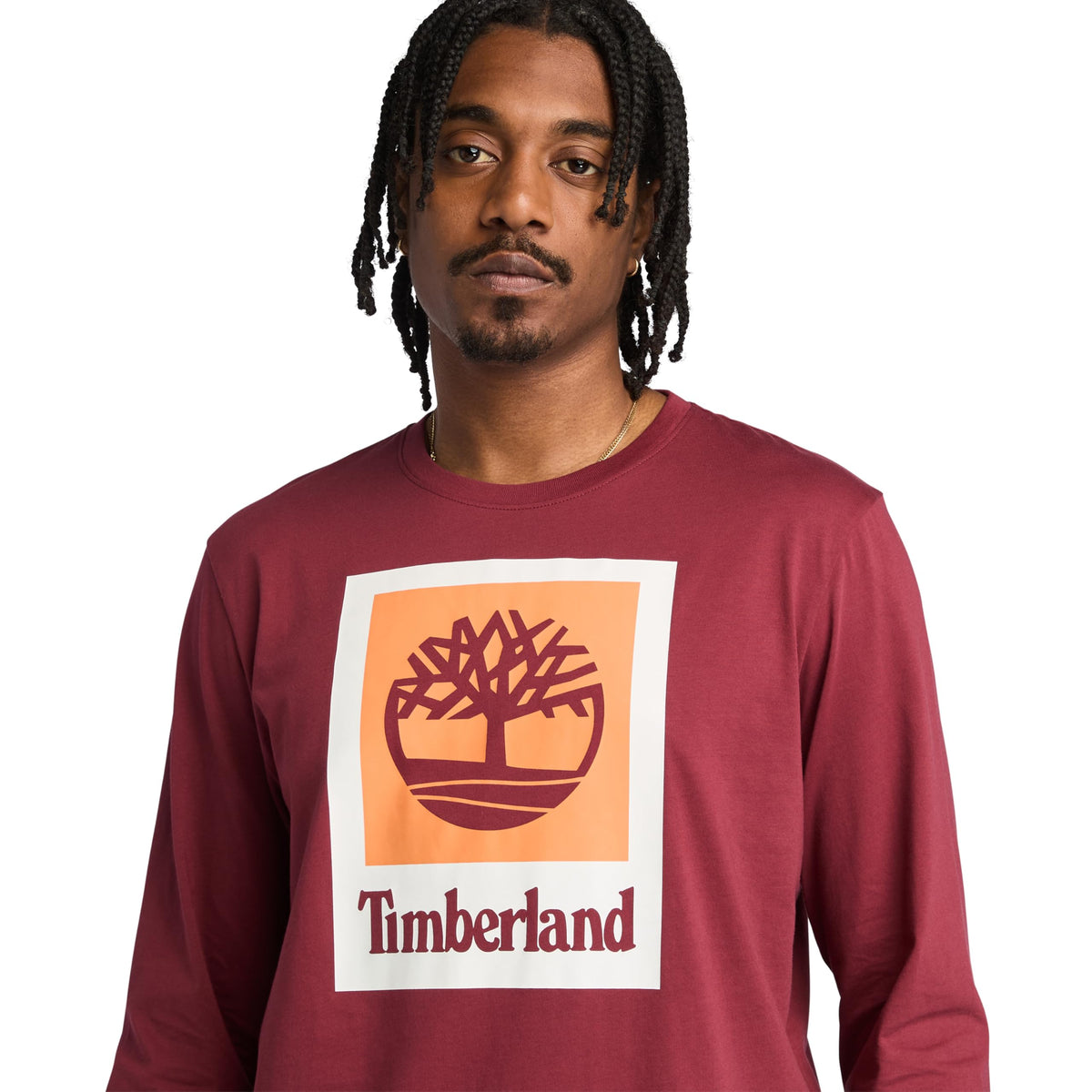 Men's Colored Long Sleeve Tee by Timberland – Cotton, Cordovan
