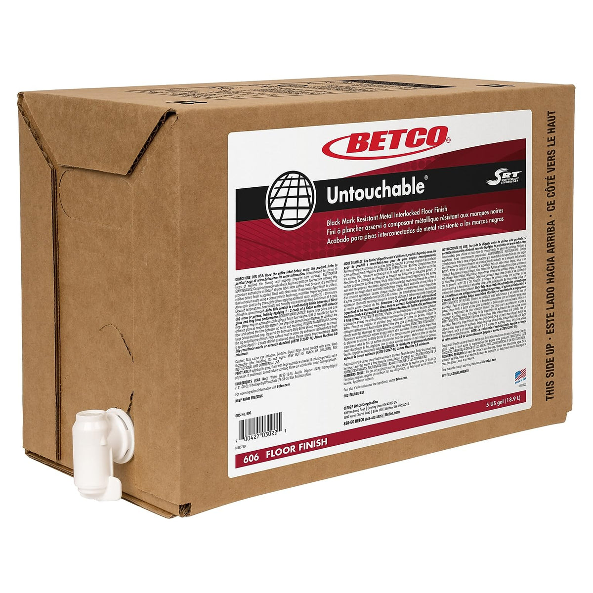 Untouchable Floor Finish by Betco – 1 Count (Pack of 1), Clear, Model 606B500