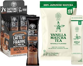 The Frozen Bean Mocha Frappe & Latte Instant Mix (20 Sticks) - The Harmony Matcha Vanilla (10 Sticks)