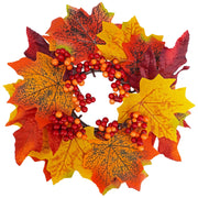 Winlyn Artificial Maple Leaf Candle Rings, 11 Inch Diameter, Set of 4