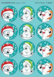Trend Enterprises Trend Winter Bears/PepBEARmint Stinky Stickers, Classroom Incentives, 48 Count