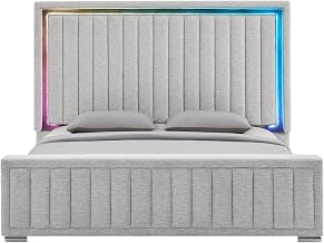 Global Furniture USA Elias Grey Queen Bed with Immersive Sound