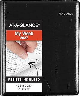 AT-A-GLANCE 2027 Planner Refillable, Weekly & Monthly, 7.5" x 9.25", Executive, DayMinder, Black (G5450027)