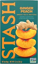 Tea Ginger Peach Green Tea - Caffeinated by Stash – 18 Count (Pack of 6), Pack of 6, Model 00931345