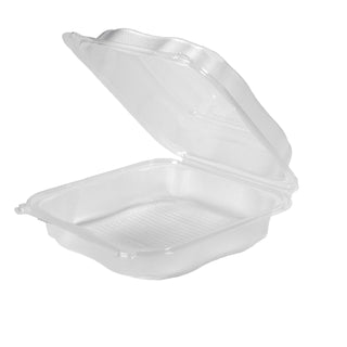 Genpak Clover Extra Large 9" Hinged Take-Out Container |Microwave Safe, BPA Free | Made in The USA |Case Count 150