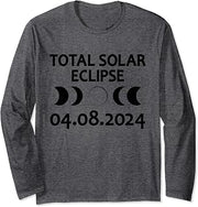 Total Solar Eclipse 04.08.2024 Spring USA April Totality Long Sleeve T-Shirt