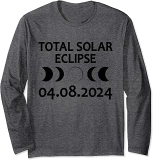 Total Solar Eclipse 04.08.2024 Spring USA April Totality Long Sleeve T-Shirt