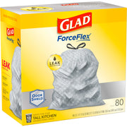 Trash Bags by Glad – 80 Count (Pack of 1), 49.2 liters, Plastic, White, Model 1258778537