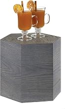 Ashwood Collection – Hexagon Riser – 12DIA x 11H – Gray-Washed Oak