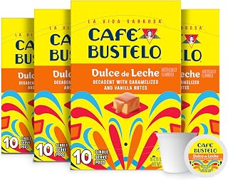 Cafe Bustelo Café Bustelo Dulce de Leche Artificially Flavored Coffee Pods, 60 Count | Compatible with Keurig brewers (Not affiliated. See full product description), Caramel notes, Shelf stable, SNAP EBT eligible