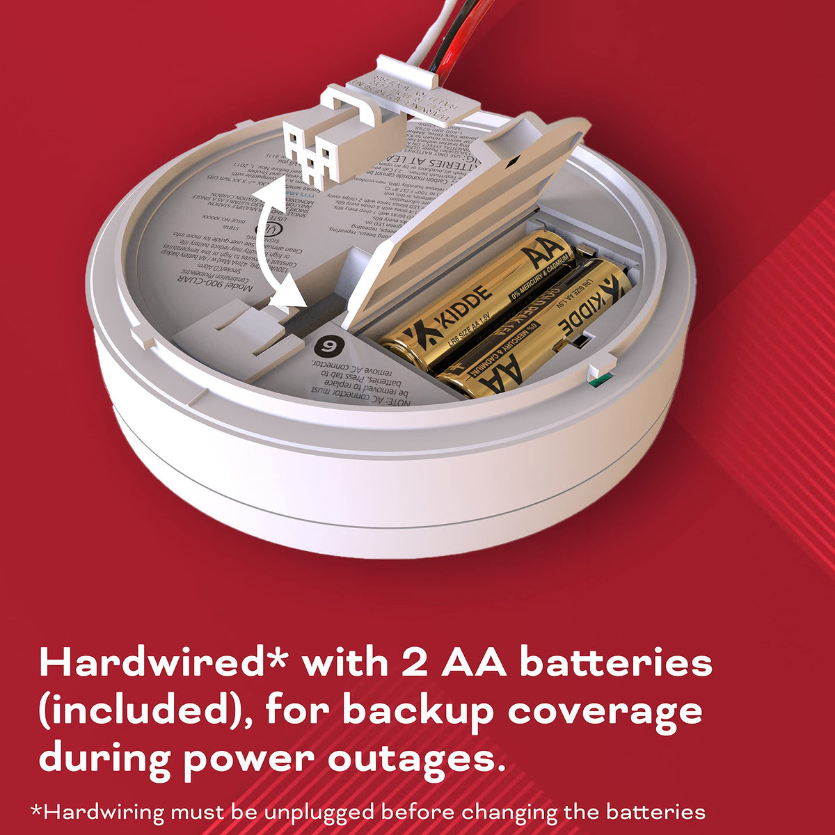 Hardwired Smoke & Carbon Monoxide Detector by Kidde – 1 Pack, Plastic, White, Model 21032253