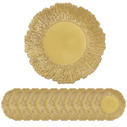 Coloch Charger Plates, 13 Inch Plastic, Set of 12, Gold