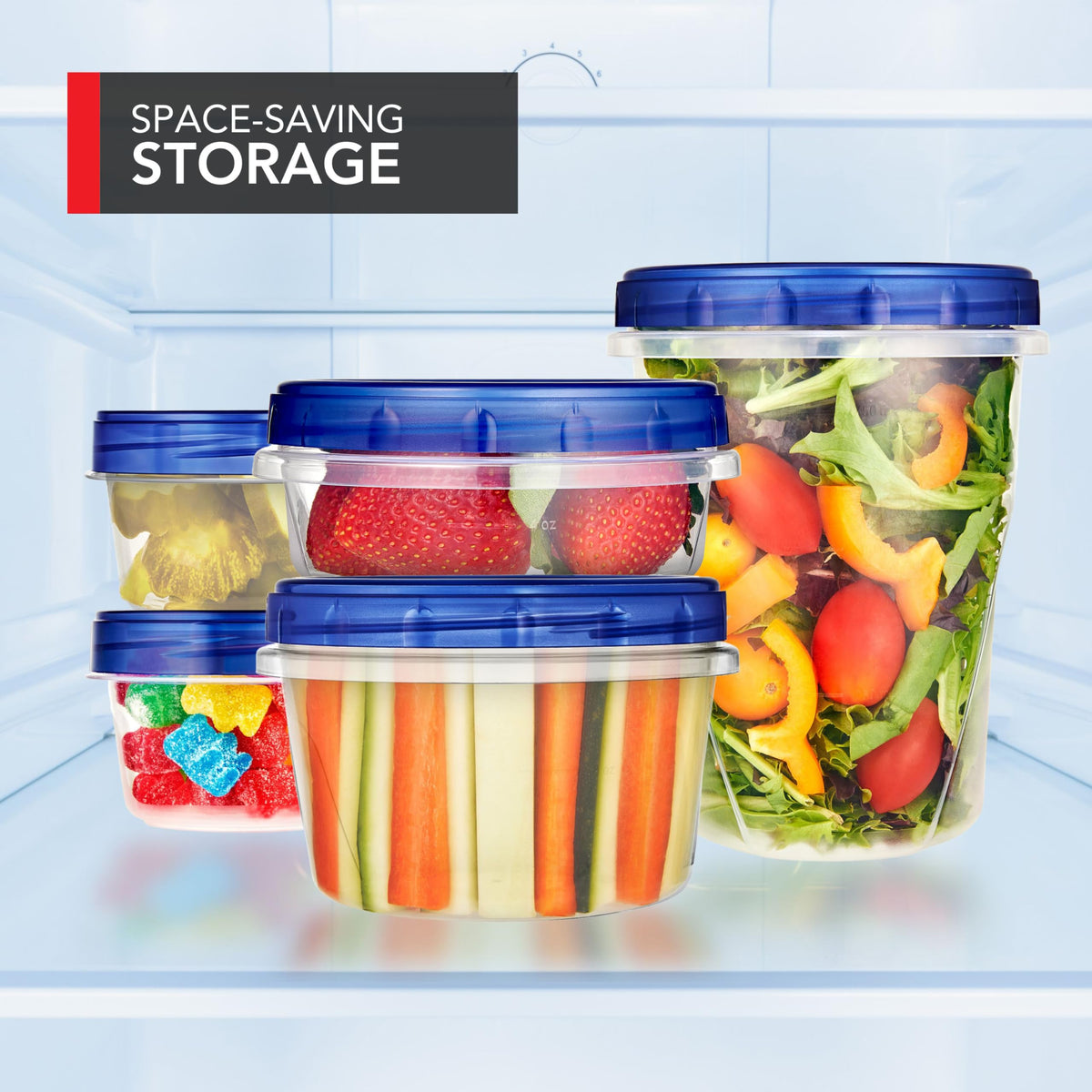 Stock Your Home 8 oz / Blue / 4 Pack Container Sets