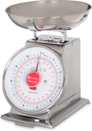 Escali Mercado Dial Scale 11 Lb X 1 Oz by San Jamar – 0.0 ounces, Metal - other, Silver, Model SCDLB11
