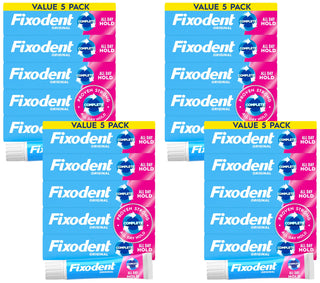 Original Secure Denture Adhesive Cream for Full and Partial Denture Wearers by Fixodent – 2.4oz (Pack of 20), Water-based polymer, White, Pack of 20, Model 81244550