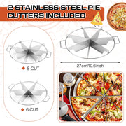 Ziliny Cake Divider Set, 10.6 Inch Stainless Steel, 2 Pack for 8 and 6 Slices