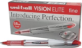 Uni-Ball Vision Elite UB-200 Rollerball Pen - Red, Box of 12