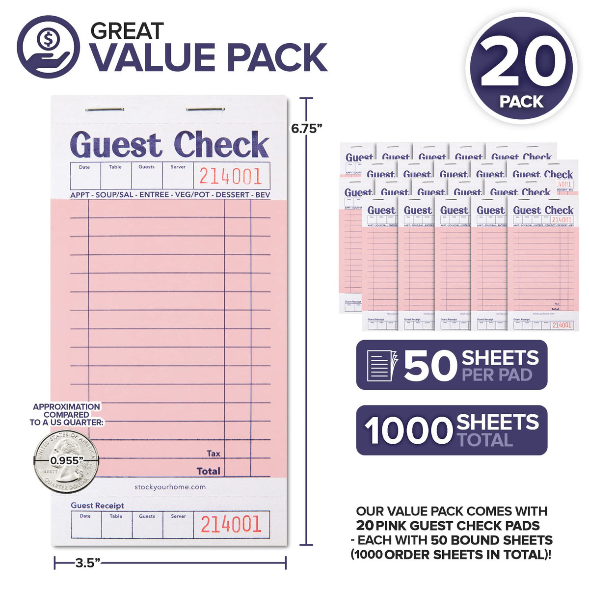 Stock Your Home 40 Pack / Blue / 40 Check Presenters & Server Books