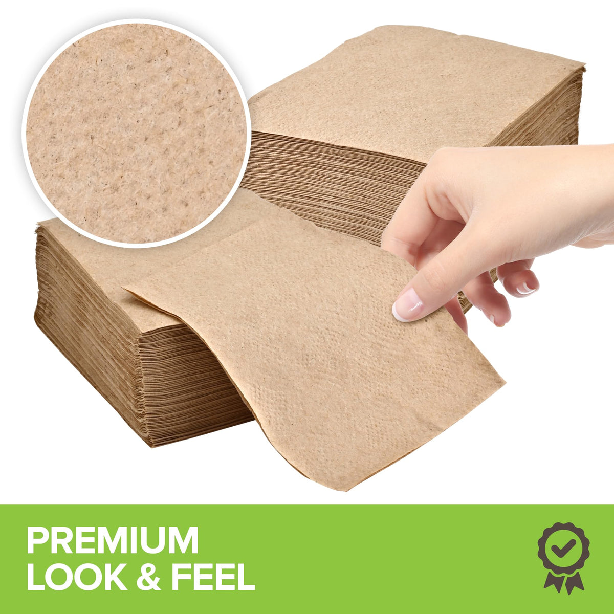 Stock Your Home 1000 / 5.5 inches x 6.5 inches / brown Disposable Napkins