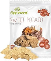 Appleways Sweet Potato Crackers Office Snacks Individually Wrapped, All-Natural Whole Grain Potato Snack Crackers. Made in USA, 108 Count, 1.0 Oz