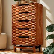 Acacia Elara 27" Solid Wood Dresser with 5 Drawers, Walnut
